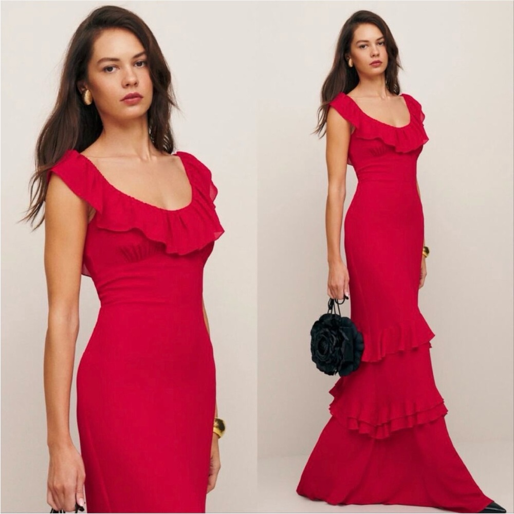 Reformation Tripoli Red Maxi Dress